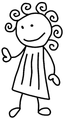 Stickfigure Girl With Curly Hair