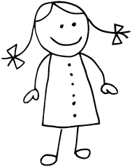 Stickfigure Girl With Pig Tails